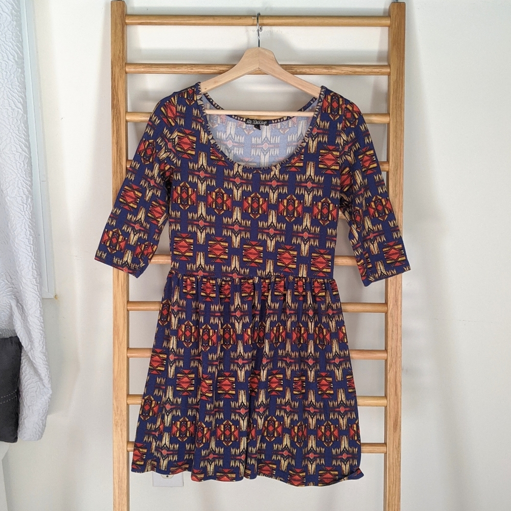 BeBop Aztec Print 3/4 Sleeve Dress